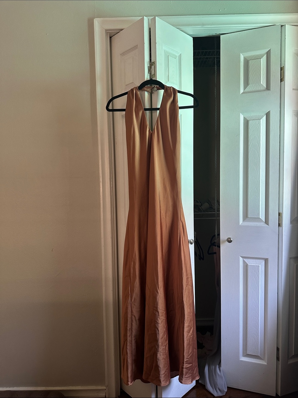 Show Me Your MuMu Copper Halter V-Neck Maxi Dress